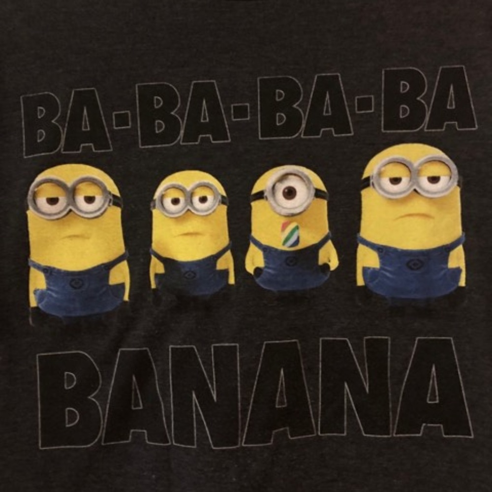 Gray Minions Banana Funny Cute T Shirt Sz M